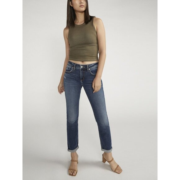 Silver Jeans Womens Size 31X29 BOYFRIEND MID RISE SLIM LEG JEANS LEGACY NEW - Picture 1 of 2